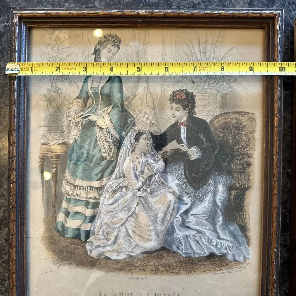 La‎ Mode Illustree Bureaux du Journal 56 Rue Jacob Paris 1862 Pair Wall Hangings